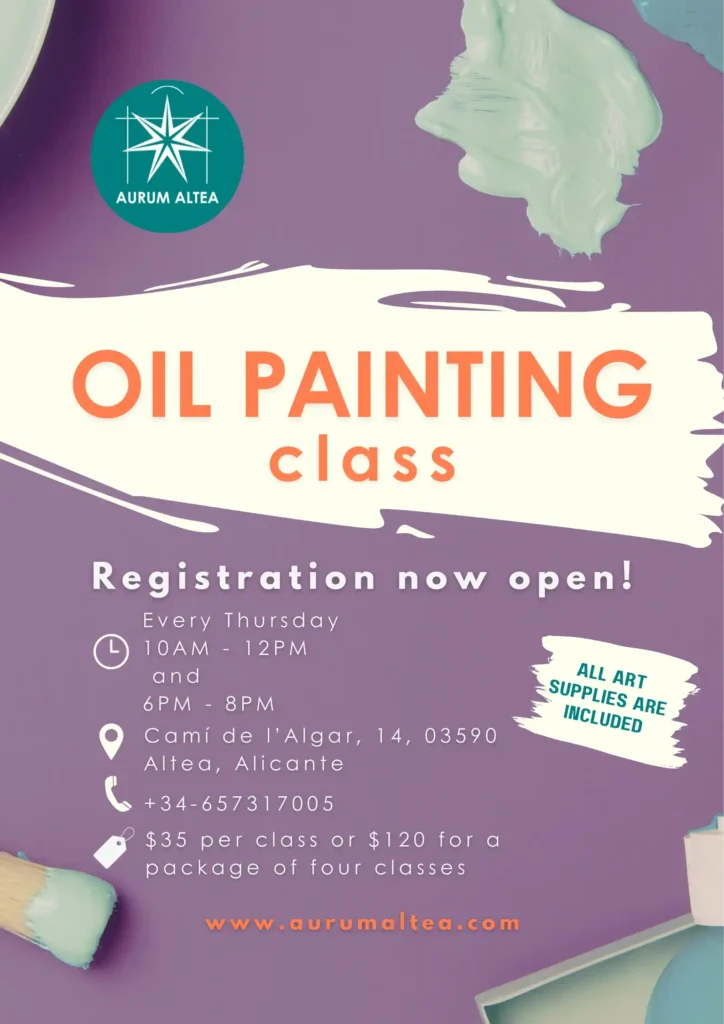 Poster of Oil Painting Class at Aurum Altea Studio, Altea, Alicante