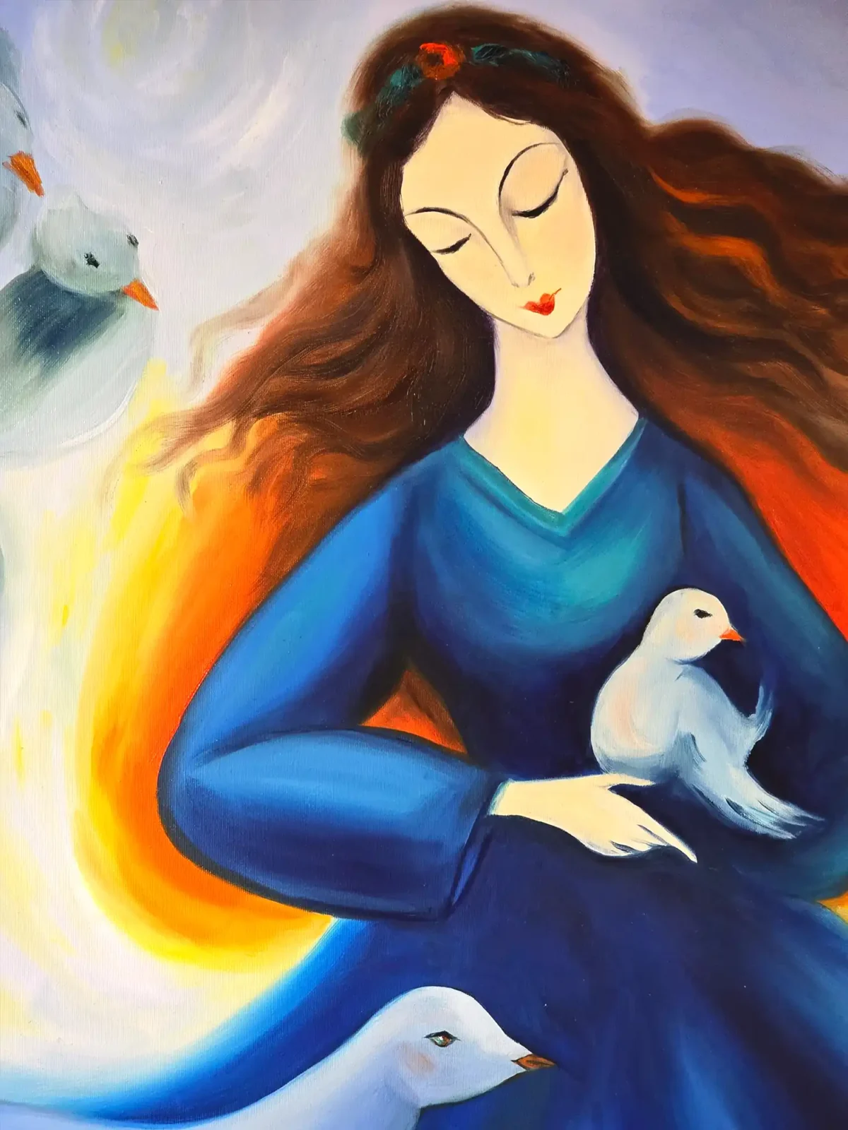 Thread of Gentleness – Original Oil Painting - Image 2