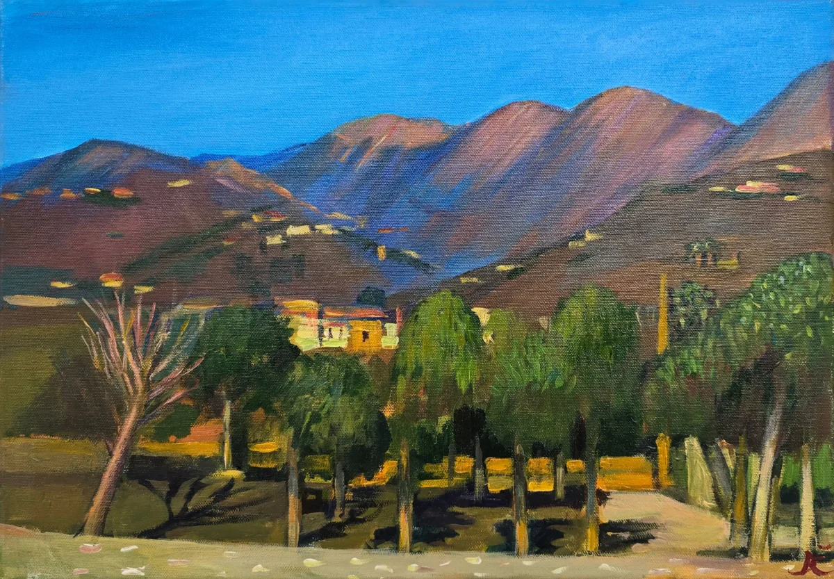 Paisaje del Montañas, Acrylic on Canvas, Original Painting