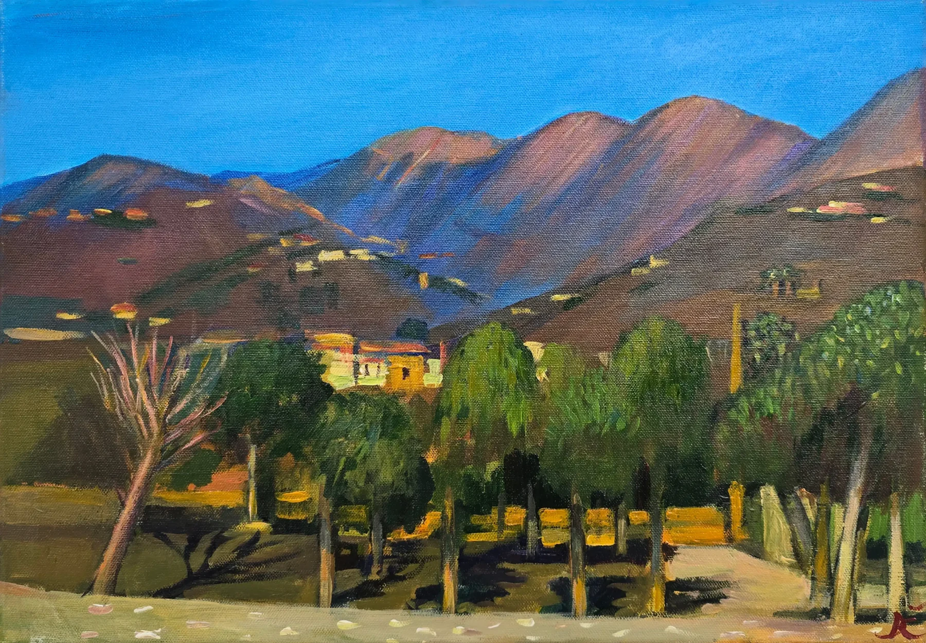 Paisaje del Montañas, Acrylic on Canvas, Original Painting