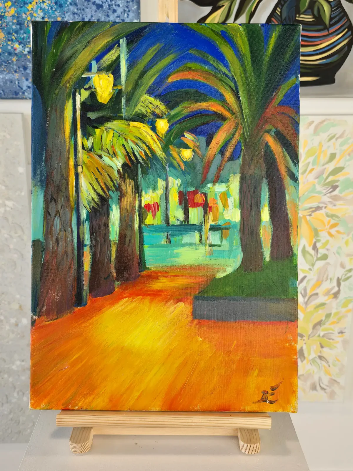 La Vista Nocturna, Acrylic on Canvas, Original Painting - Image 4