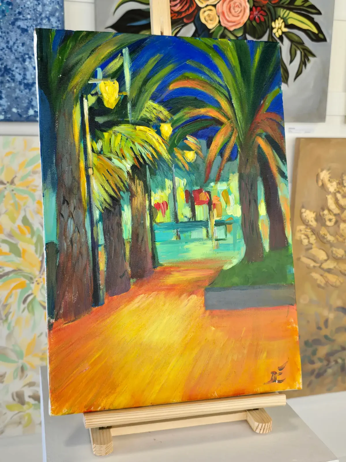 La Vista Nocturna, Acrylic on Canvas, Original Painting - Image 2