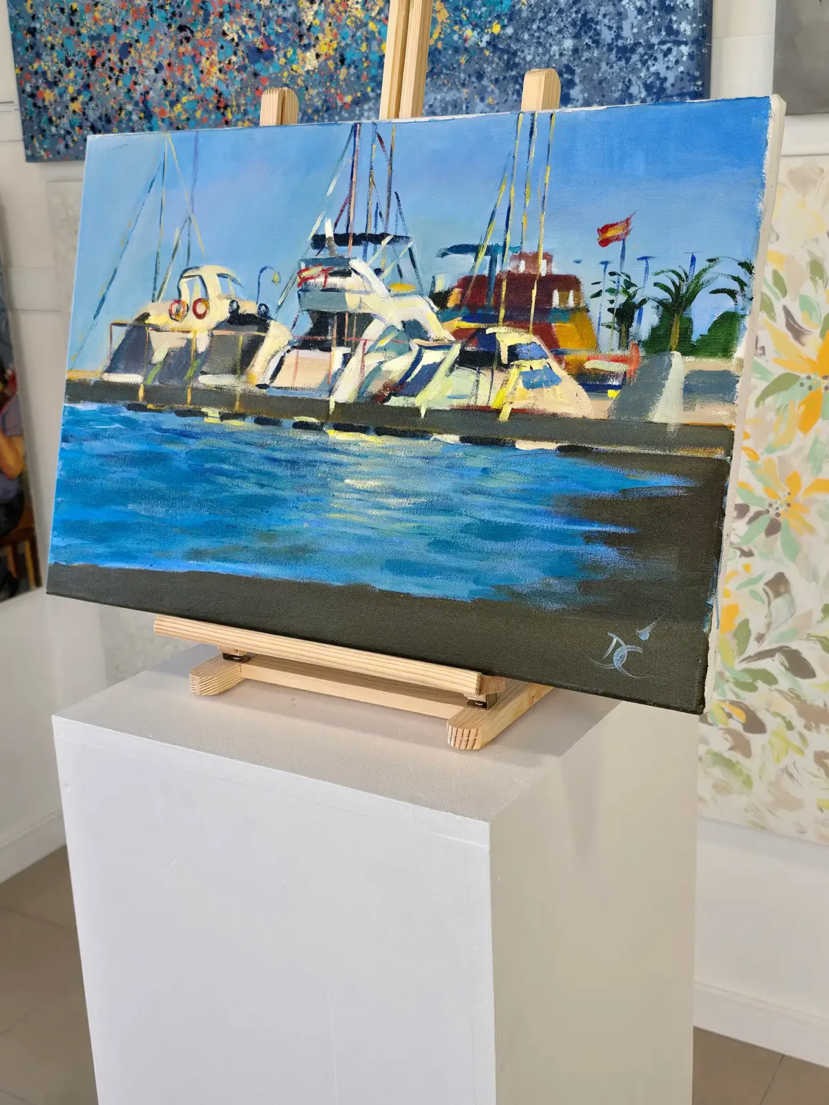 Los Barcos, Acrylic on Canvas, Original Painting - Image 3