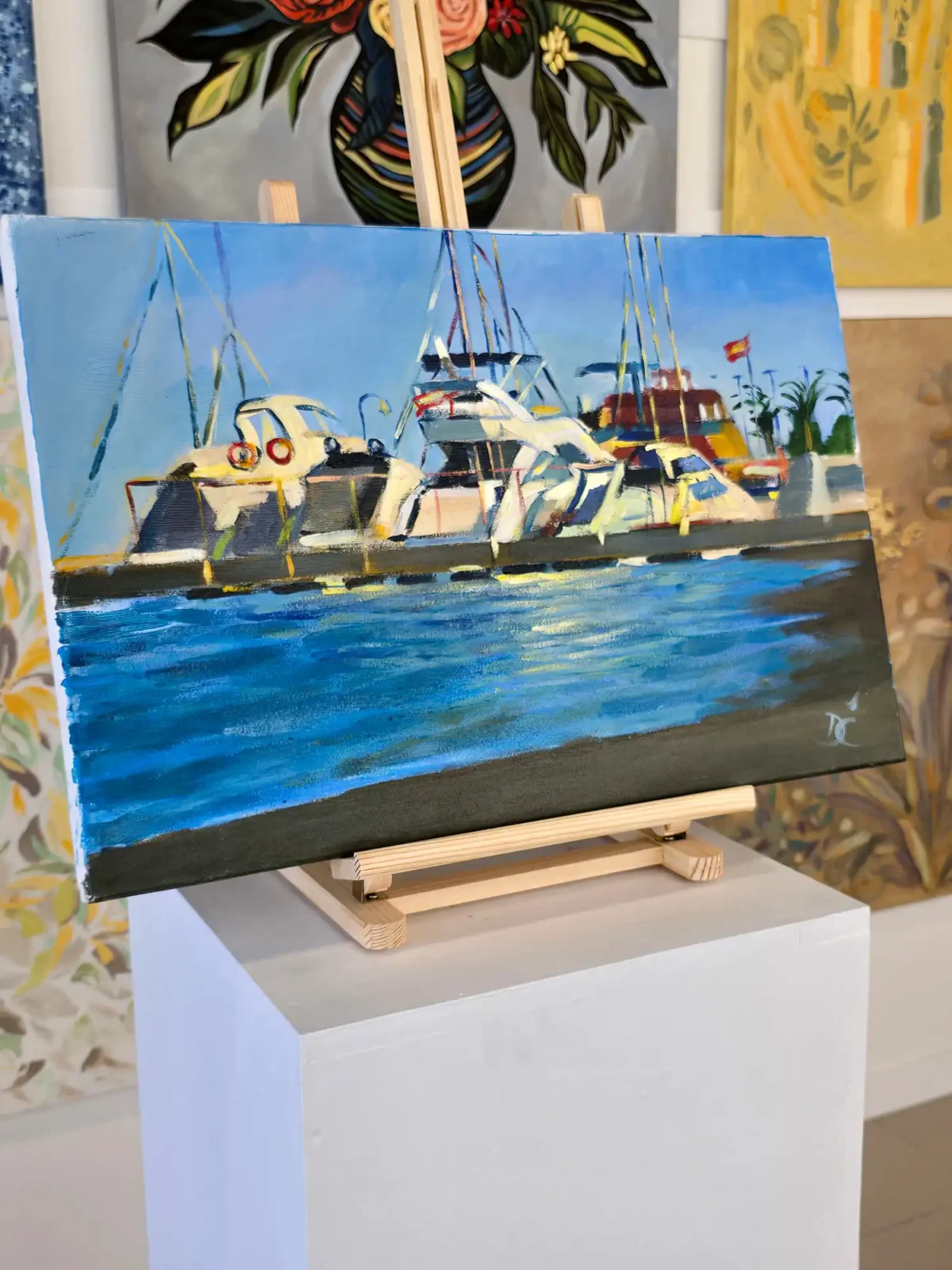 Los Barcos, Acrylic on Canvas, Original Painting - Image 4