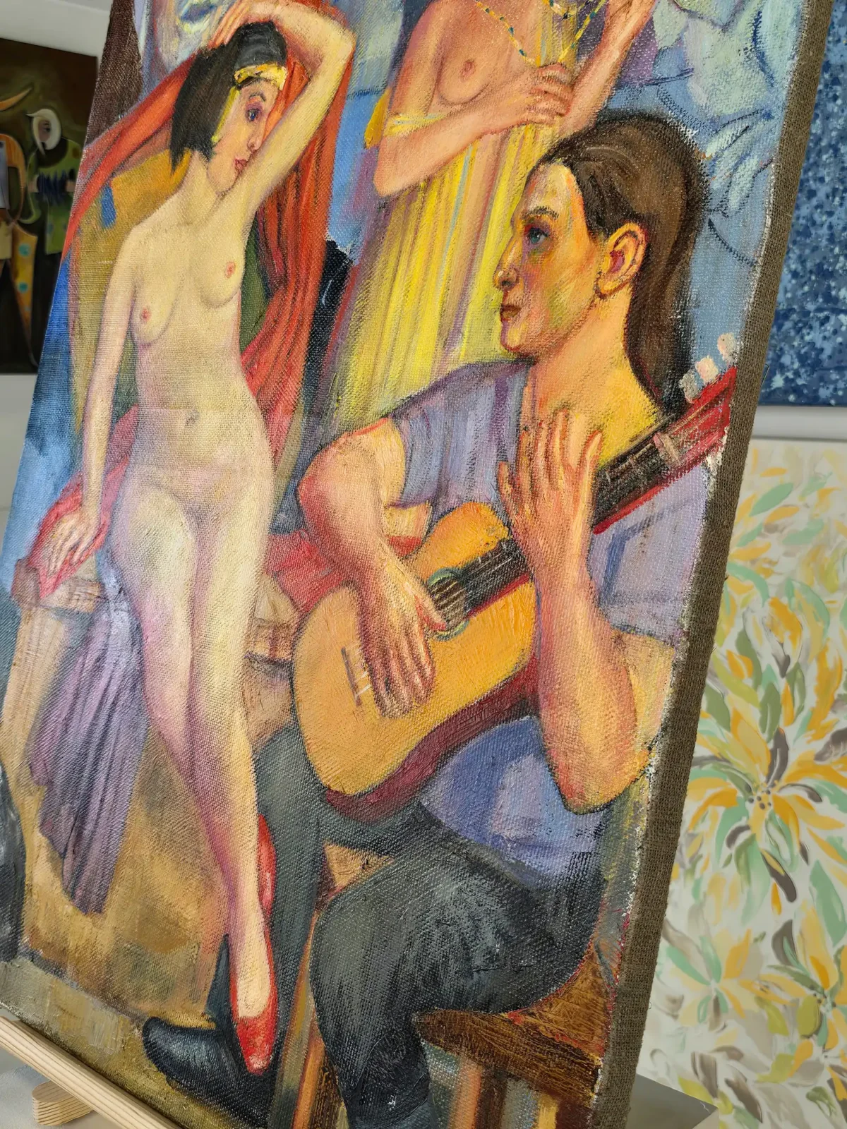 La Música, Oil on Canvas, Original Painting - Image 6