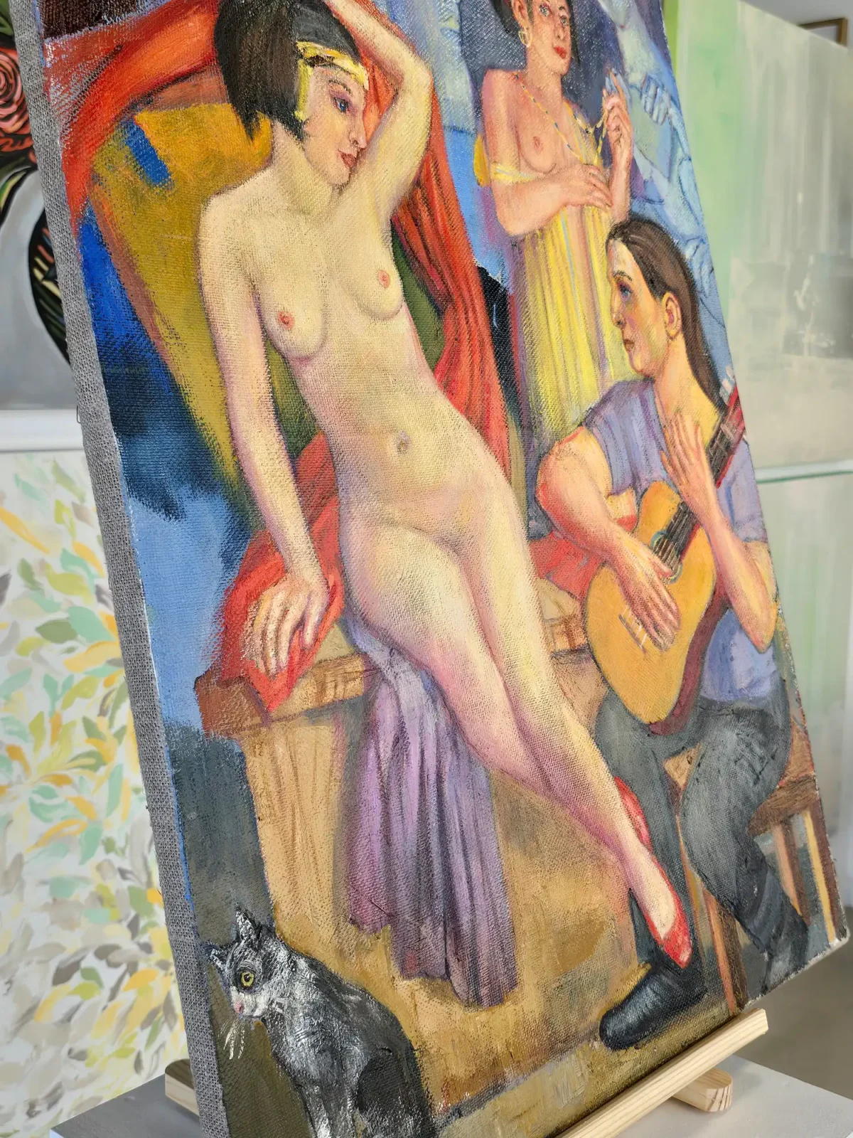 La Música, Oil on Canvas, Original Painting - Image 5