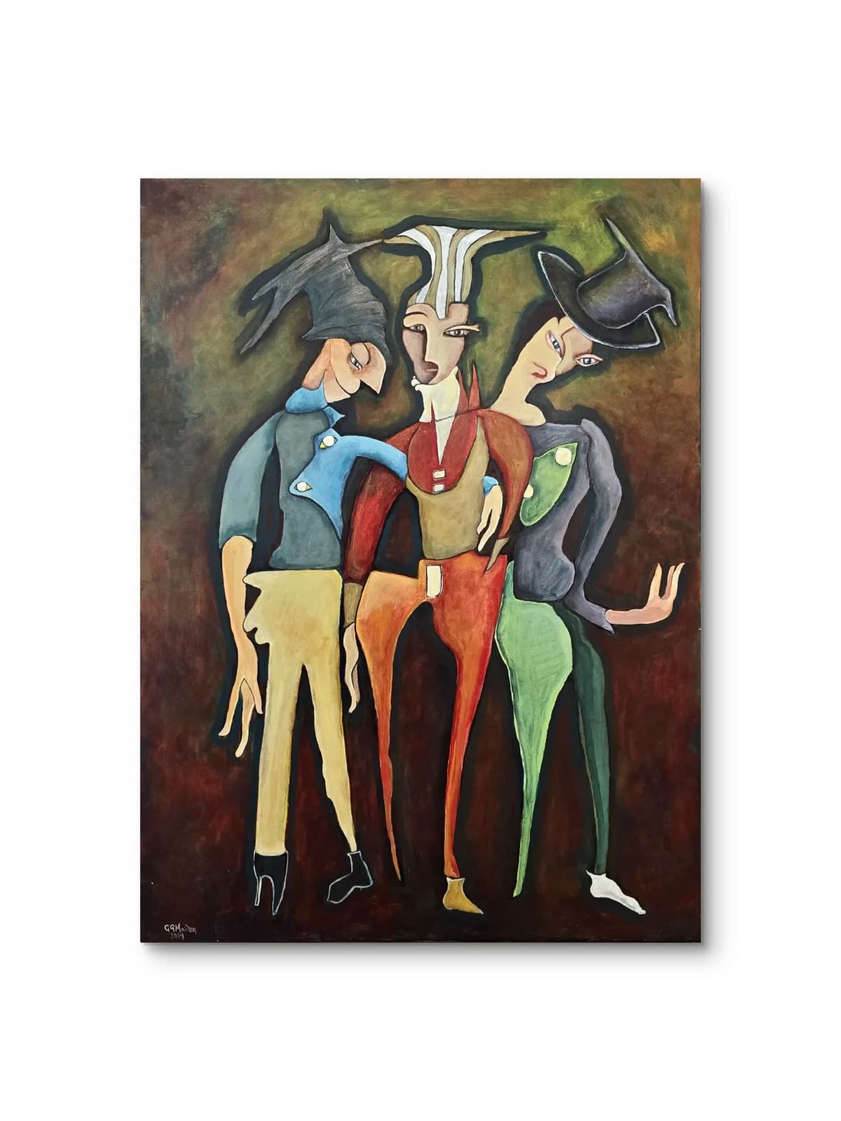Guys With Hats - Original Acrylic Painting - Image 2